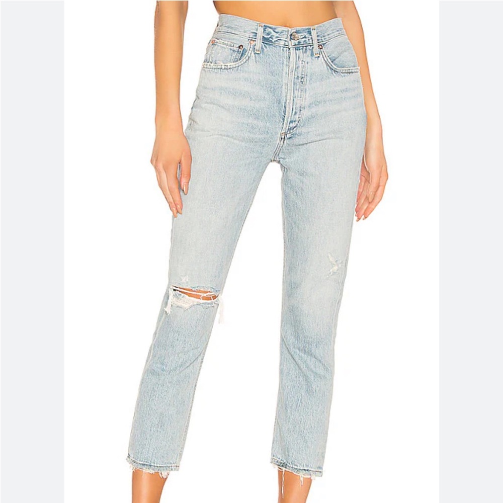 Agolde Men's Light Blue Straight Jeans